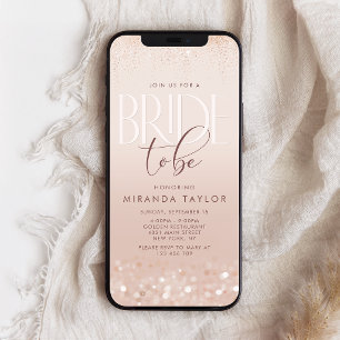 Invitation Mobile de Mariage Rose Gold et Rose Fon