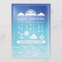 Invitation mobile nautique de baby shower