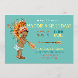 Invitation Moccasins de coiffure tribale autochtone de la pet