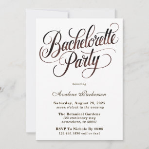 Invitation Mocha Mousse Peinture Calligraphie Bachelorette