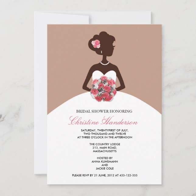 Invitation Mocha nuptiale moderne (Devant)