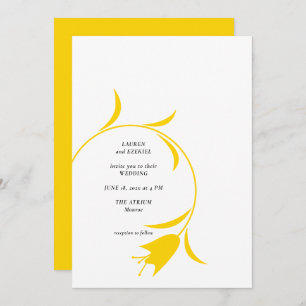 INVITATION MOD JAUNE MARIAGE TULIP