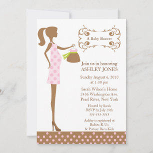 Invitation Mod Maman Bébé Fille Douche