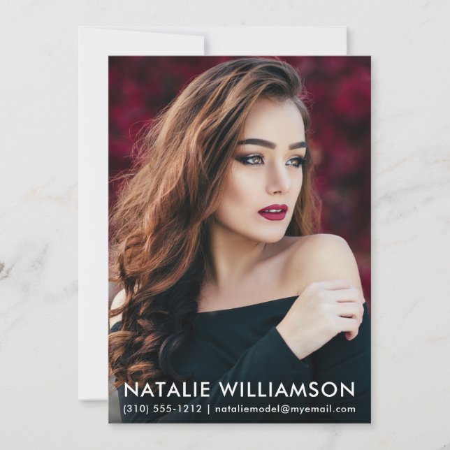 Invitation Modèle Acteur 5x7 Comp Card 1 Photo (Devant)