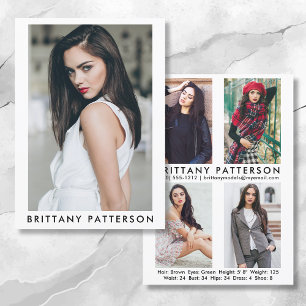 Invitation Modèle Actor 5x7 Comp Card 4 Photo Retour What