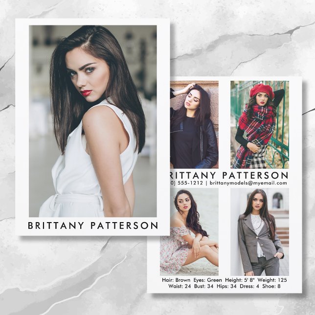 Invitation Modèle Actor 5x7 Comp Card 4 Photo Retour What (Available in high quality print or digital download for quick messaging, email or self printing.)