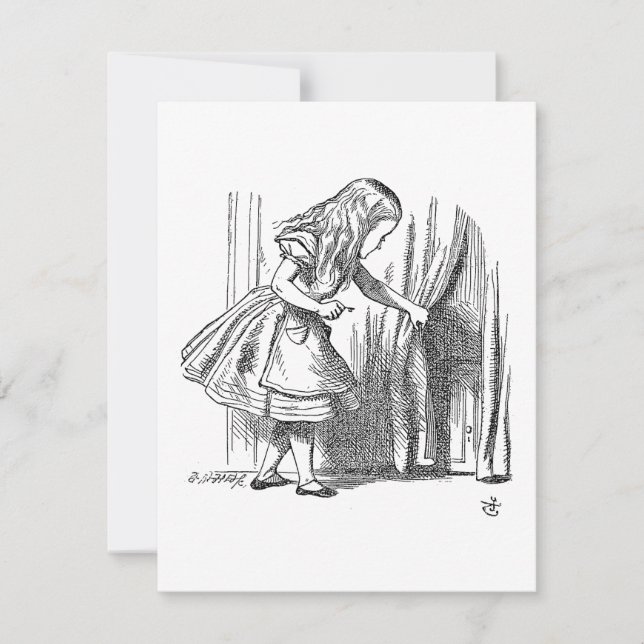Invitation Modèle Alice à la recherche de la porte (Devant)