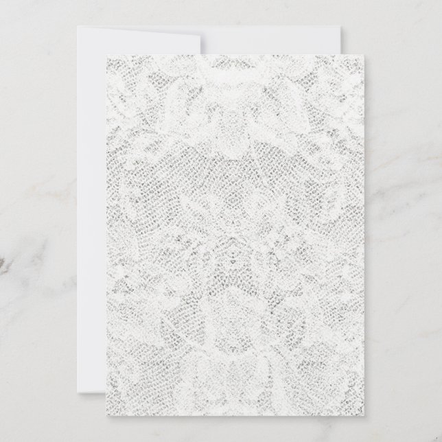 Invitation Modèle - arrière - plan blanc de dentelle (Dos)
