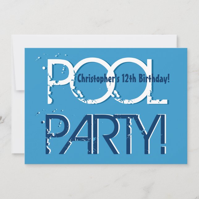 Invitation Modèle blanc bleu de 12ème réception au bord de la (Devant)