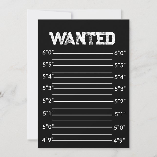 Invitation Modèle Blank Mugshot (Devant)