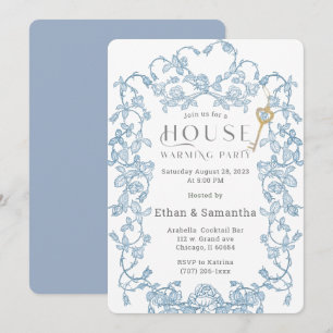 Invitation Modèle Bleu pour Fête de Création de Maison
