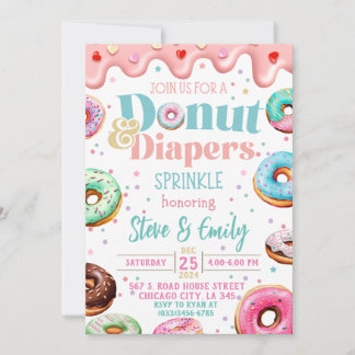 Invitation Modèle de Baby shower à saupoudrer de Donut et de 