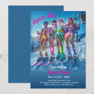 Invitation Modèle de bachelorette après ski imprimable