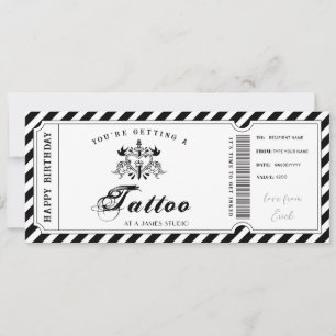 Invitation Modèle de bon cadeau de tatouage personnalisé