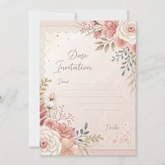 Invitation Modèle de carton d'invitation de mariage à dentell