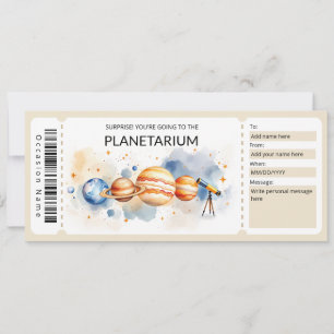 Invitation Modèle de certificat-cadeau de planétarium