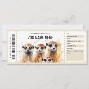 Invitation Modèle de certificat cadeau ZOO modifiable