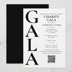 Invitation Modèle de code QR pour un gala de charité pour une