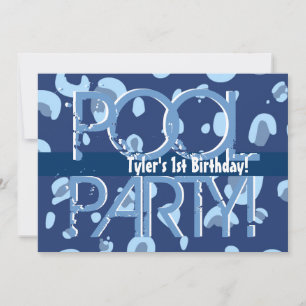 Invitation Modèle de fête au bord de la piscine pour un 1er a