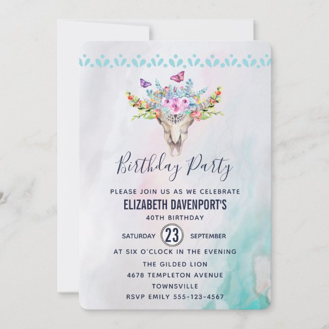 Invitation modèle de fête d'anniversaire 3 (Devant)