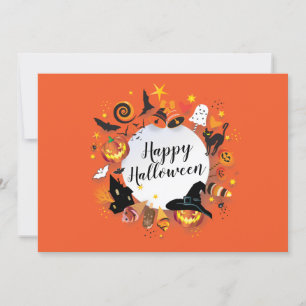 Invitation Modèle de fête Halloween heureux orange moderne ma