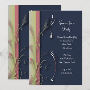 Invitation Modèle de fête papillon de la nature Texte DIY