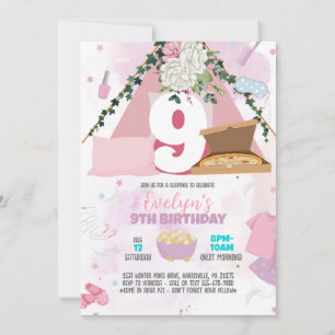 Invitation Modèle de Fête Pyjama, Pastels Doux