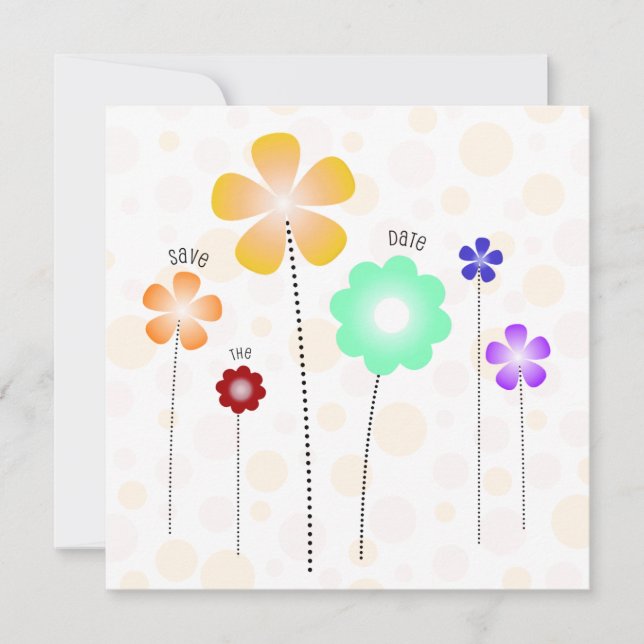 Invitation Modèle de fleurs pour Sauvegarder la Date (Devant)