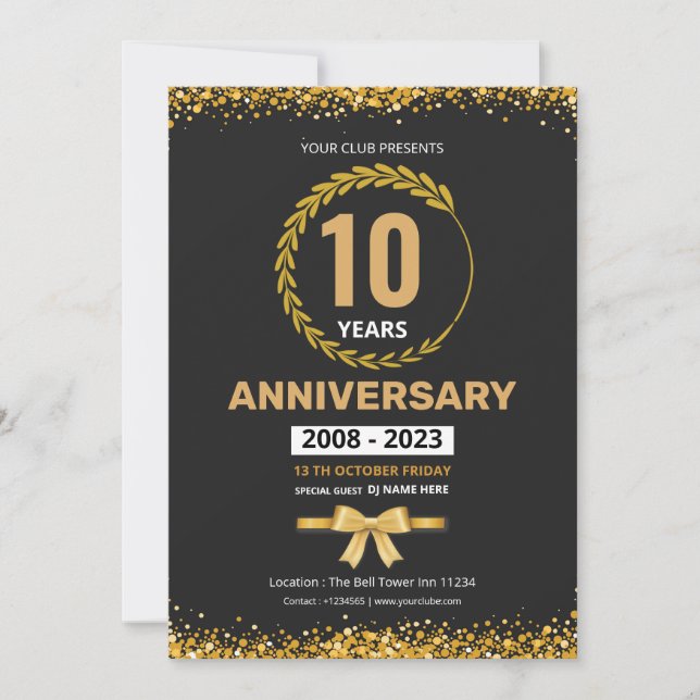 Invitation Modèle de flyer d'invitation d'anniversaire (Devant)