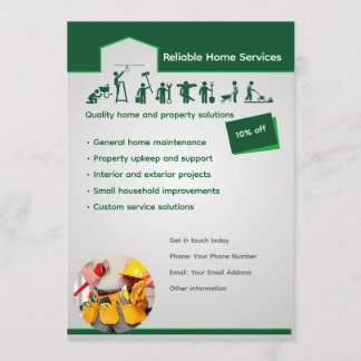 Invitation Modèle de flyer modifiable pour les services à dom