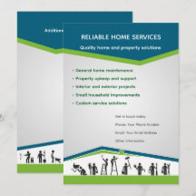 Modèle de flyer modifiable pour les services à dom