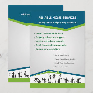 Invitation Modèle de flyer modifiable pour les services à dom