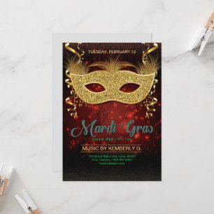 Invitation Modèle de Flyer pour la Fête de Mardi Gras