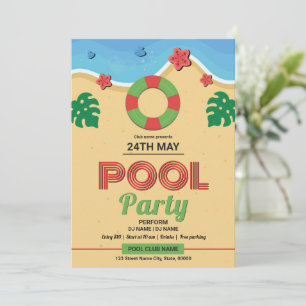 Invitation Modèle de flyer pour une fête au bord de la piscin