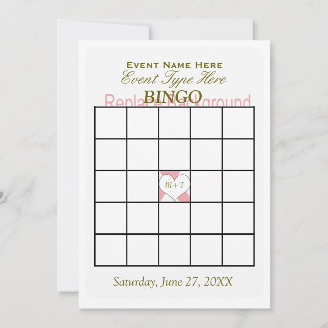 Invitation Modèle de jeu de bingo (Devant)