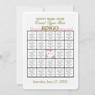 Invitation Modèle de jeu de Bingo