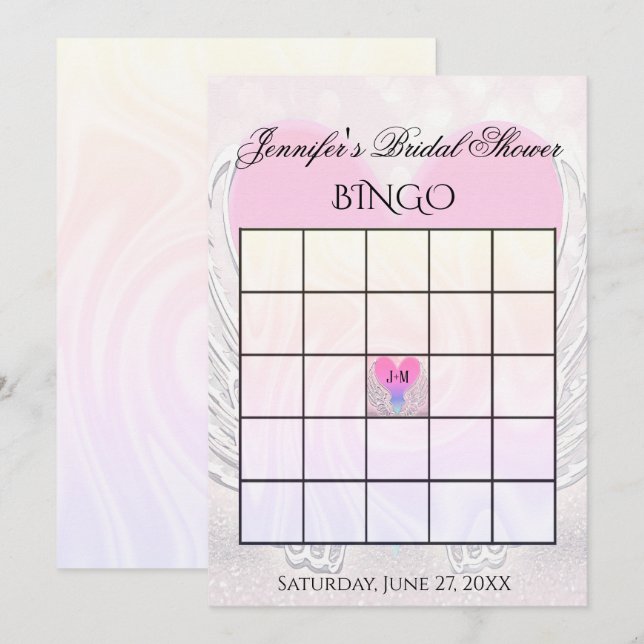 Invitation Modèle de jeu Fête des mariées Bingo (Devant / Derrière)