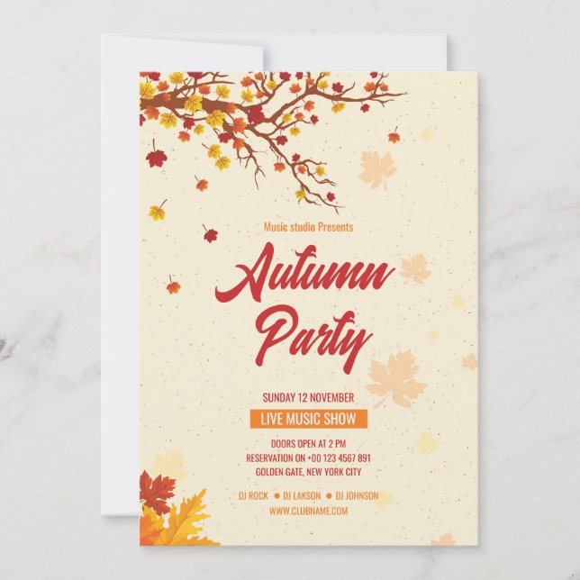 Invitation Modèle de la circulaire Automne / Automne (Devant)