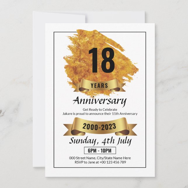 Invitation Modèle de la circulaire d'invitation Anniversaire (Devant)