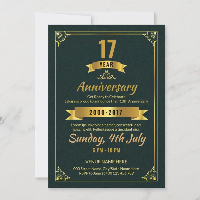 Invitation Modèle de la circulaire d'invitation Anniversaire (Devant)