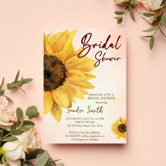 Invitation Modèle de la douche nuptiale de Sunflower automne (Sunflower fall bridal shower invitation template instant download floral bridal shower invitations)