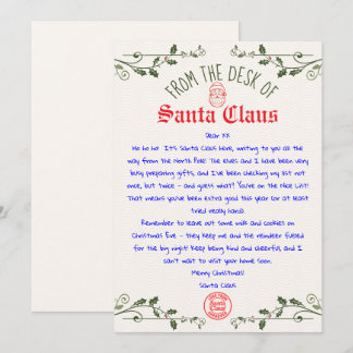 Invitation Modèle de lettre au Père Noël éditable imprimable