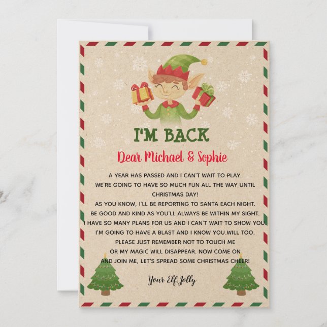 Invitation Modèle de lettre de lutin (Devant)