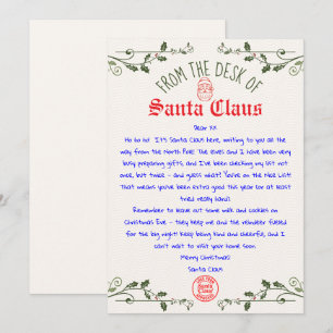 Invitation Modèle de lettre de Père Noël éditable imprimable