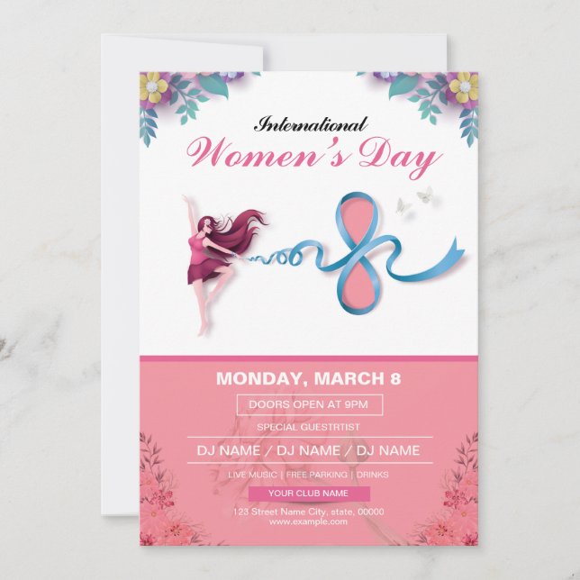 Invitation Modèle de l'invitation de la Journée des femmes (Devant)