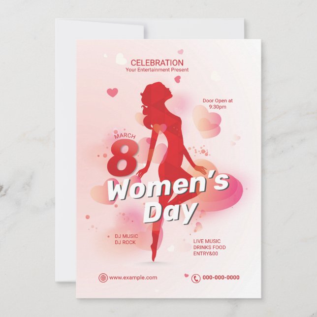 Invitation Modèle de l'invitation de la Journée des femmes (Devant)