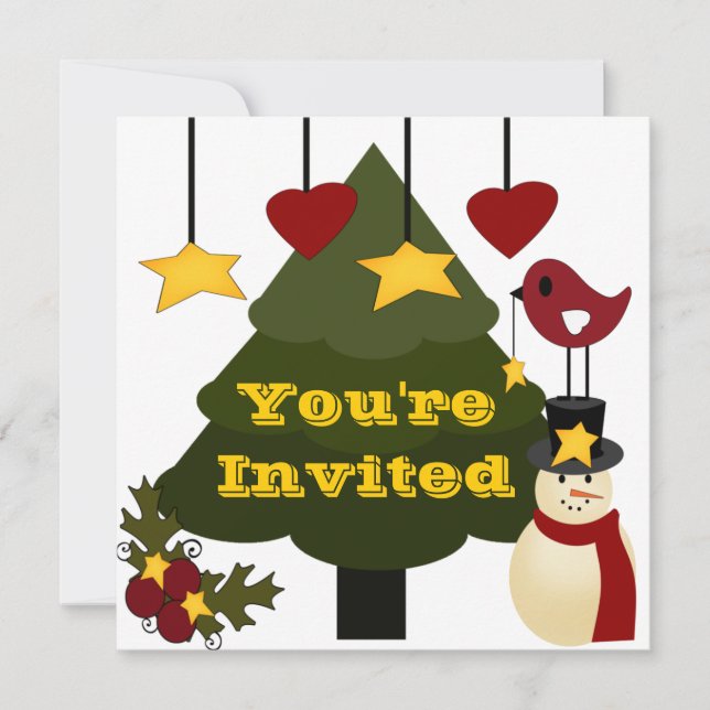Invitation Modèle de l'invitation de Noël (Devant)