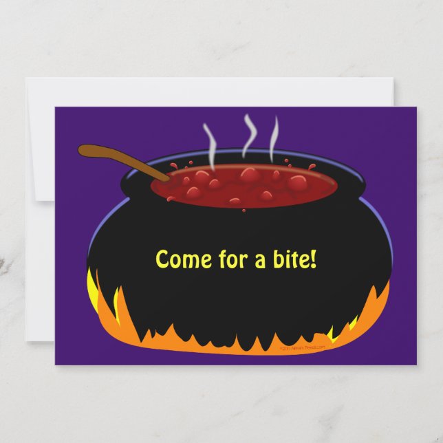 Invitation Modèle de l'invitation de Witch Cauldron Halloween (Devant)
