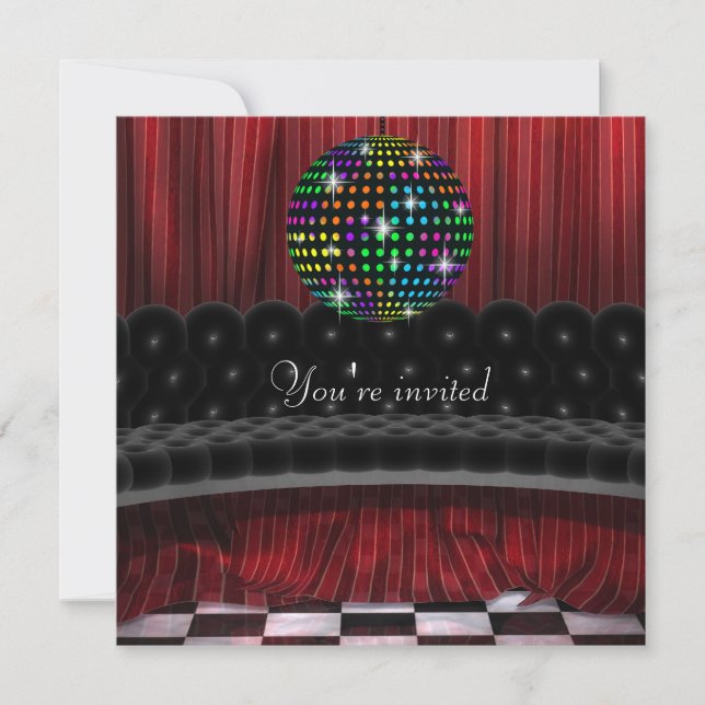 Invitation Modèle de l'invitation du Mirror Ball Disco (Devant)