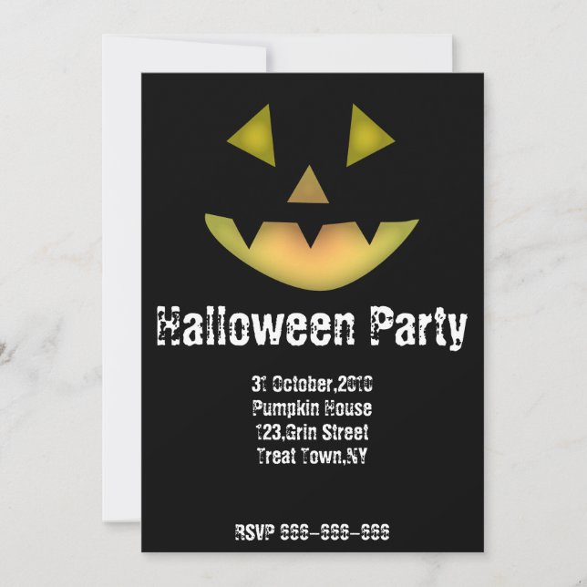 Invitation Modèle de l'invitation du parti Halloween (Devant)